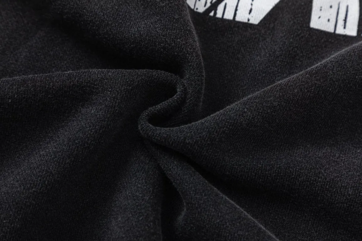 P330 7190#AMIRI Pegasus LOGO, 480g fabric with distressed hole craftsmanship, color: black, size: S M L XL