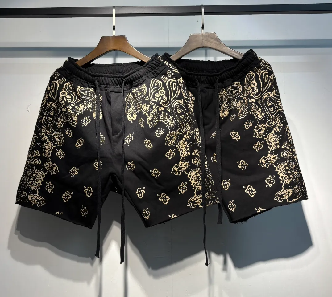 P166 High quality 360g terry cotton cashew flower AMIRI shorts S. M. L. Xl