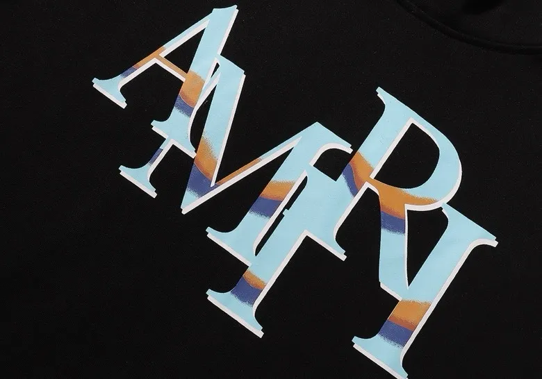 Style number: 882 P220 Fabric: 360g pure cotton terry sweatshirt AMIRI 2025 autumn and winter new logo hooded terry sweatshirt high street unisex loose classic letter jacket Color: black Size: S M L XL