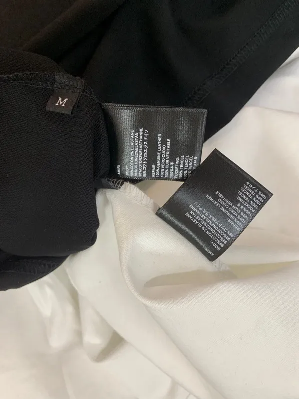 679 model P114 AMIRI real shot black white hanging shot S. M. L. XL