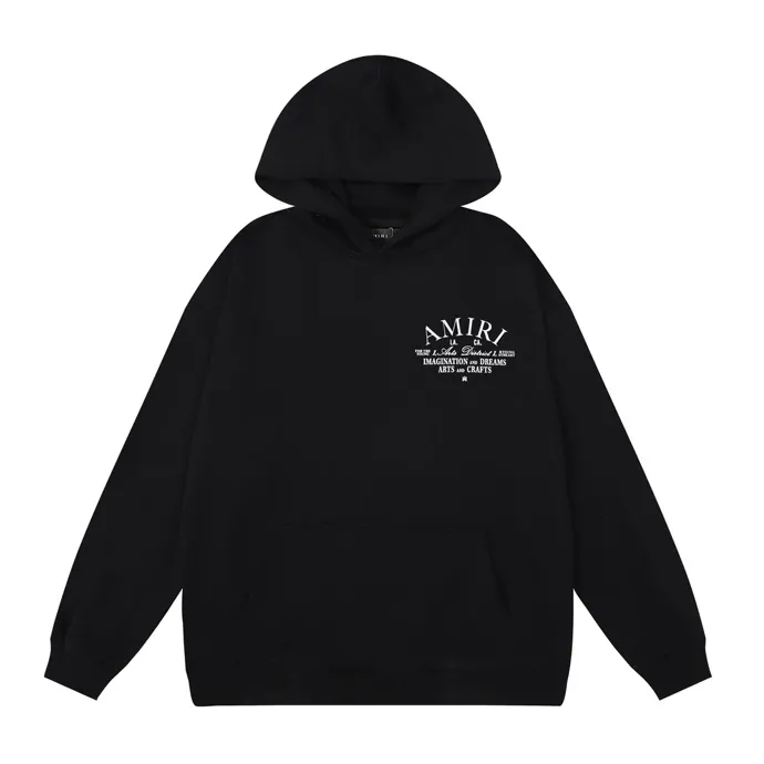 Style number: 875 P220 Fabric: 360g pure cotton terry sweatshirt AMIRI 2025 autumn and winter new logo hooded terry sweatshirt high street unisex loose classic letter jacket Color: Black White Size: S M L XL