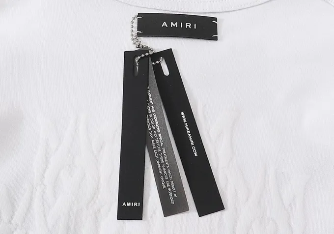 Style number: 679 P114 Fabric: 260 grams double yarn AMIRI 2025 spring and summer new logo round neck T-shirt high street men and women loose classic letter short sleeves Color: white black Size: S M L XL