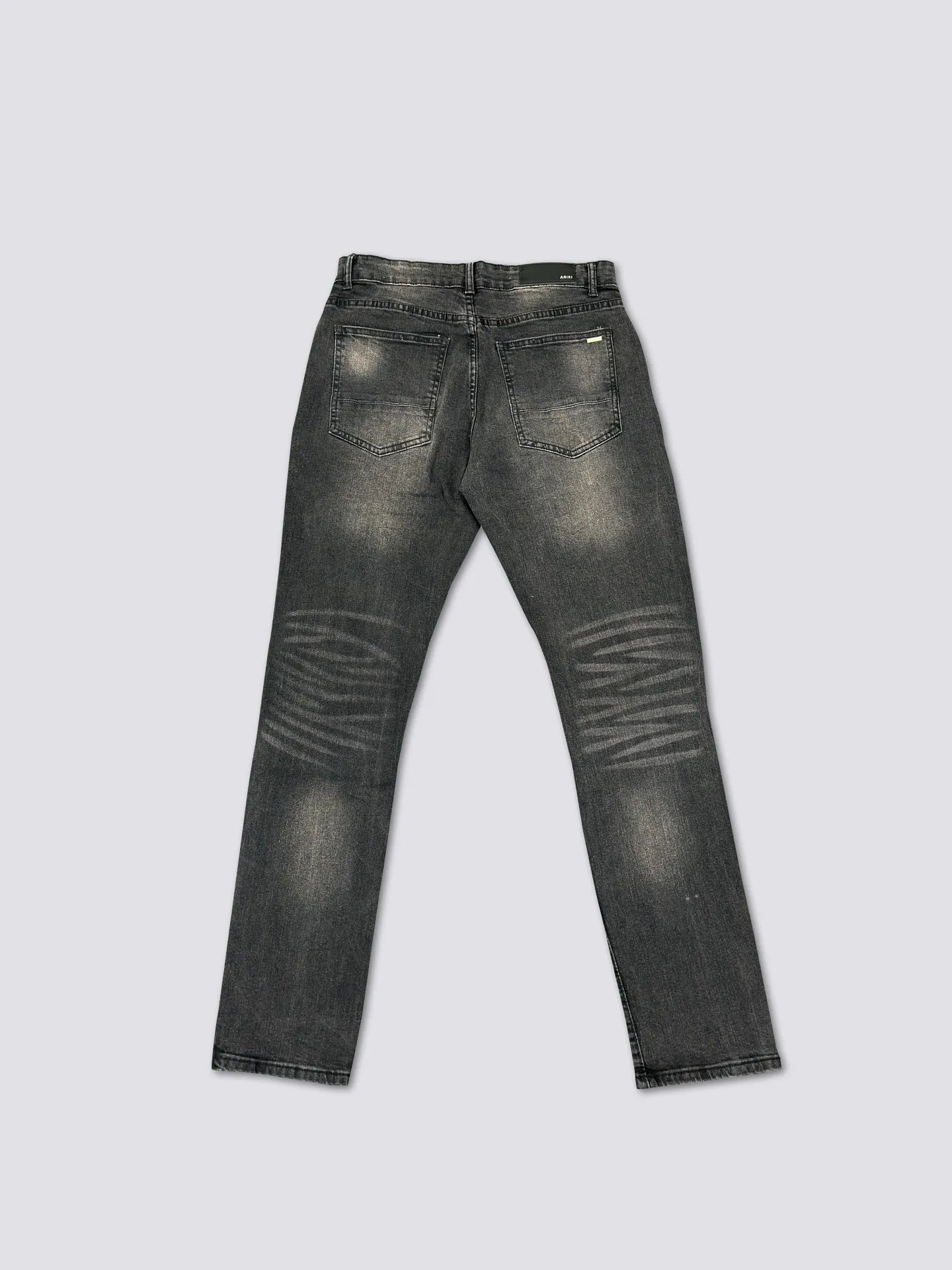 AMIRI's new jeans, washed, ripped, pink leather denim trousers, same style for men and women. Color: black. Size: S-XL (28-34)