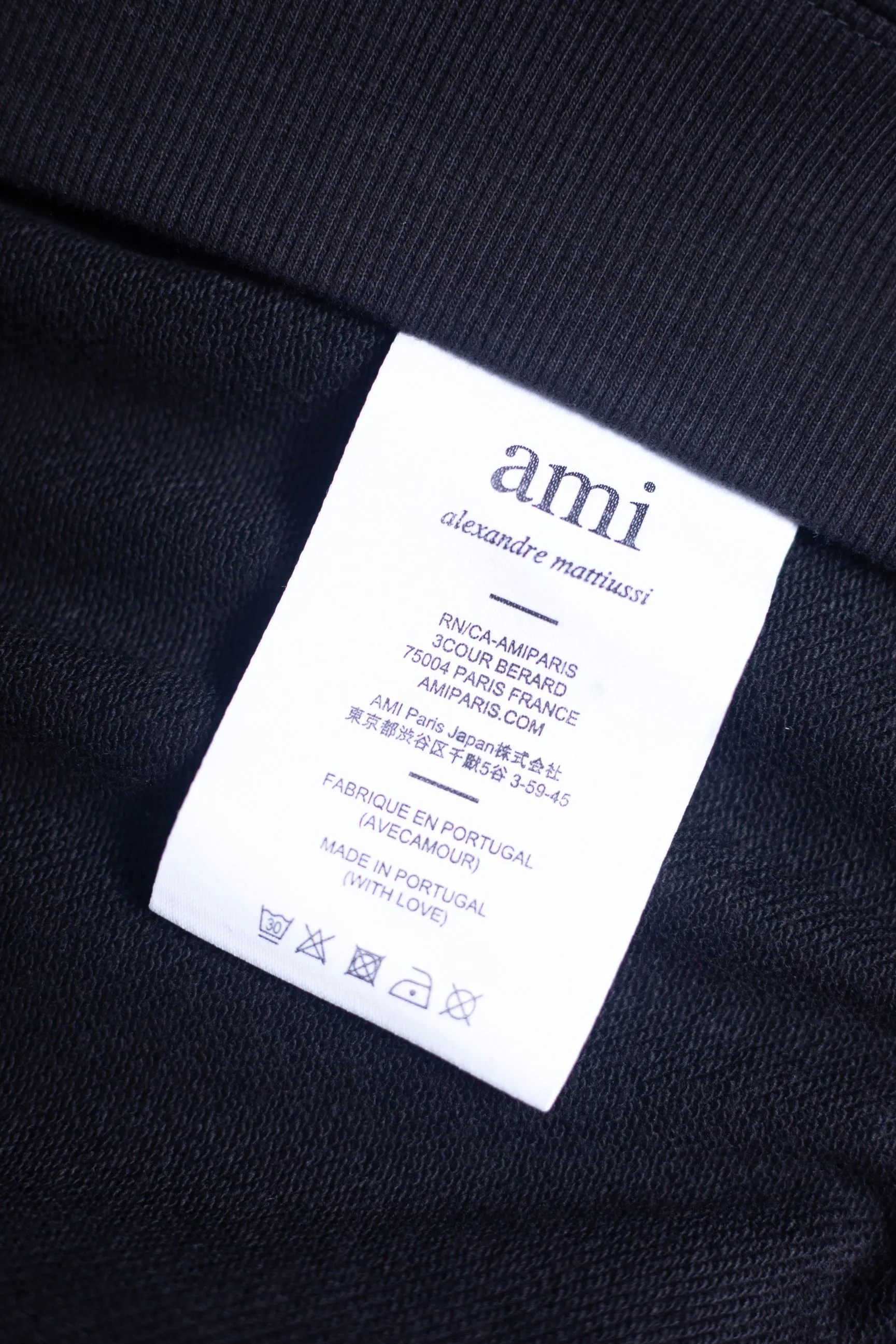 P146 AMI 25 autumn and winter new classic little love embroidered pullover sweatshirt, customized 360g pure cotton fabric, high version, new main wheat, washed wheat, same style for men and women, color: black, size: S-XL