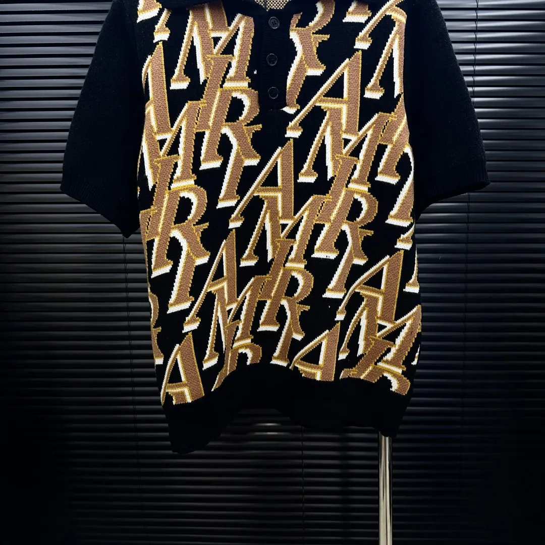 P280 Style: AMIRI jacquard all-over printed knitted POLO short sleeves Size: S-XXL Fabric: Wool blend Accessories: Full set of customized original accessories No gender distinction, same style for men and women