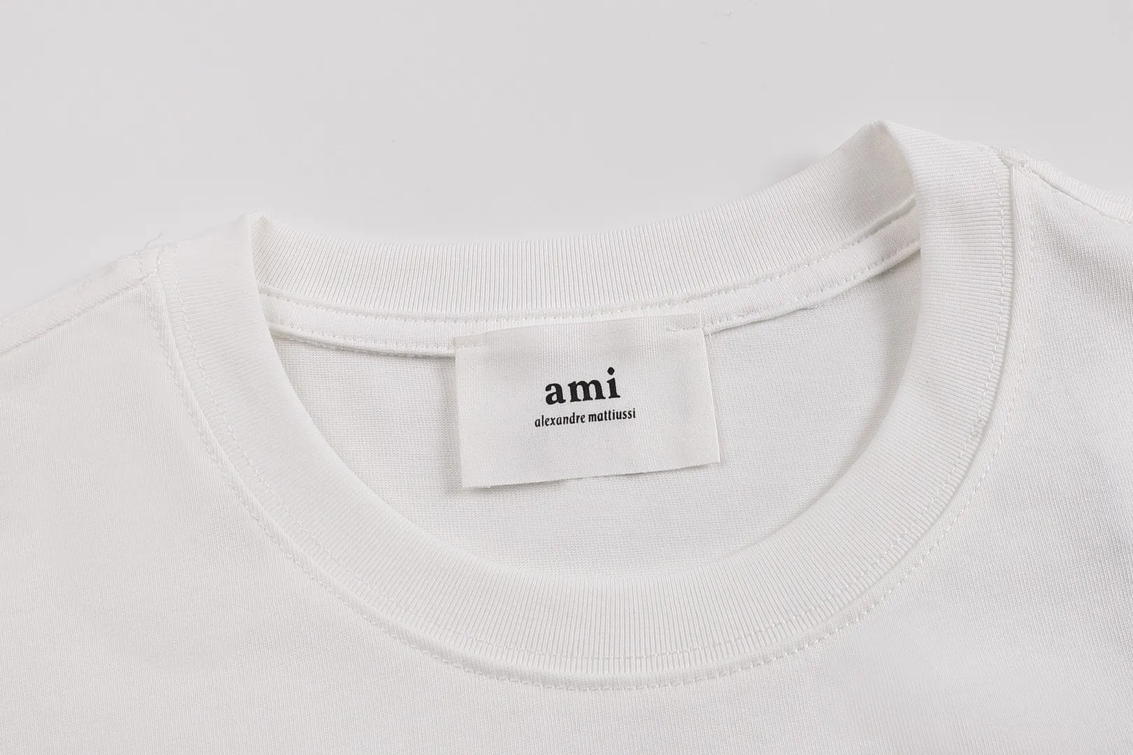 P114 Style No. 125 AMI&WDC [Cui Woo-sik co-branded model] AMI2025 spring and summer new short-sleeved genuine original 1;1 mold color: white Size: S-XL