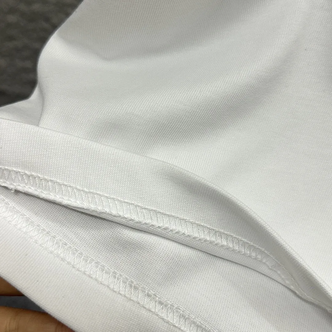 🅿️180 Ami* love embroidery 2025 spring and summer new style Hollow love A embroidered with personalized letters Customized double yarn plain cotton fabric Short-sleeved T-shirt Same style for men and women Color: white floral gray black Size: S (90-130 pounds) M (120-150 pounds) L (140-165 pounds) XL (160-180 pounds) XXL (180-210 pounds)