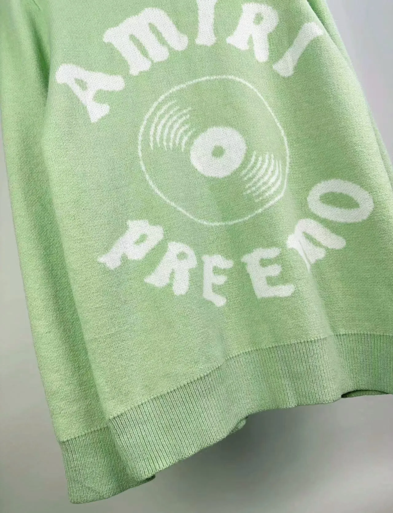 P240 🎉🎉AMIRI autumn and winter new style, partial jacquard letter logo on the front, European and American style sweater, color: fluorescent green, brown, black, size: S M L XL XXL