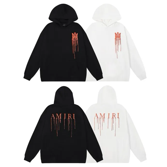 Style number: 859 P220 Fabric: 360g pure cotton terry sweatshirt AMIRI 2025 autumn and winter new logo hooded terry sweatshirt high street unisex loose classic letter jacket Color: Black White Size: S M L XL