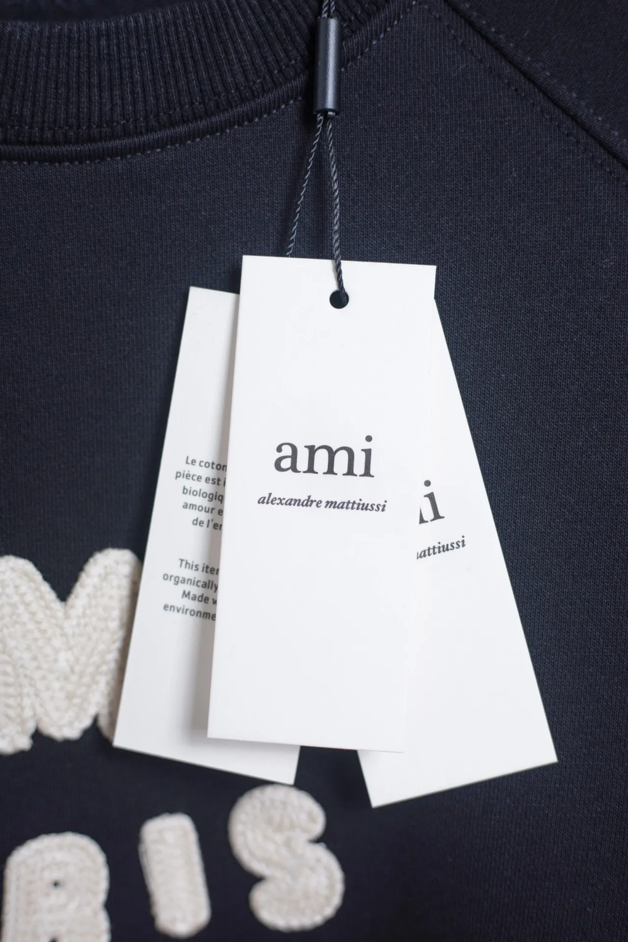 P160 AMI 25 autumn and winter new classic eight-letter custom stamp, customized 360g pure cotton fabric, high version, new main wheat, washed wheat, same style for men and women, color: black, size: S-XL
