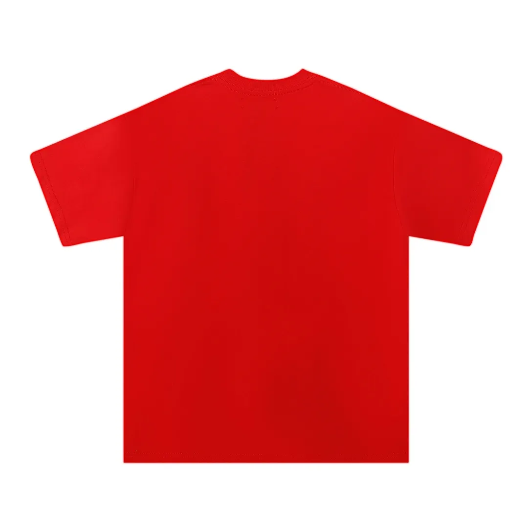 P114 Fabric: 260g double yarn AMIRI 2025 spring and summer new logo round neck T-shirt high street same style for men and women loose classic letter printed short sleeves Color: black. White Red Size: S M L XL