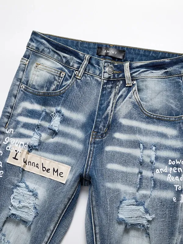 P246 💰 (Top version) AMIRI popular high street jeans slim fit stretch washed knife cut trousers for men. AMIRI amiri is transliterated as Emil, which is the name of the founder. Mike Amiri, the founder of amiri, grew up in Los Angeles, USA. He was influenced by local street culture and Punk Rock since childhood, so he founded the amiri brand named after himself. A variety of trendy clothing meets the needs of different fashion players. Amiri clothing has novel and unique styles and is a well-known street brand in the United States. The styles and styles of many clothes are loved by many street photographers. The various clothing styles meet the dressing needs of different people, show their unique temperament, and show the trend of dressing. amiri's jeans are relatively famous. Not only do they have many styles, but the quality of the jeans is also very good. Many celebrities have also worn amiri brand jeans. Color: Picture color Size: 28, 30, 32, 34, 36 28 30 32 34 36 Waist 71 76 81 86 91 Qianlang 26.5 27.5 28.5 29.5 30.5 Hou Lang 37 38 39 40 41 Foot 14 14.8 15.6 16.4 17.2 Foreign Minister 100 102 104 106 107
