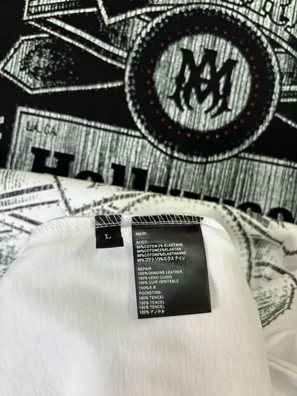 726 model P126 AMIRI real shot black white hanging shot S. M. L. XL
