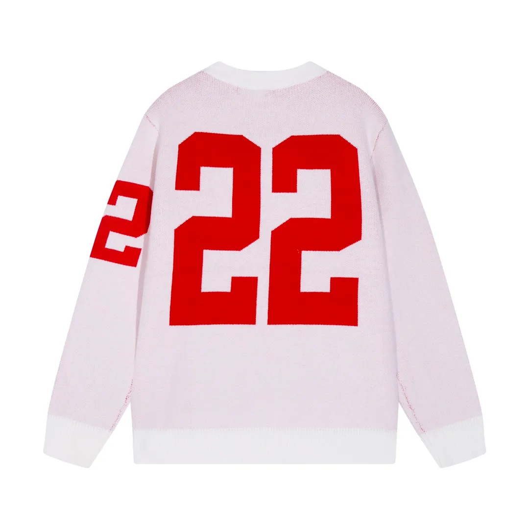 P188 💰 AMIRI 2024 new sweater with 22 letters large logo on the back Color: off-white Size: S M L