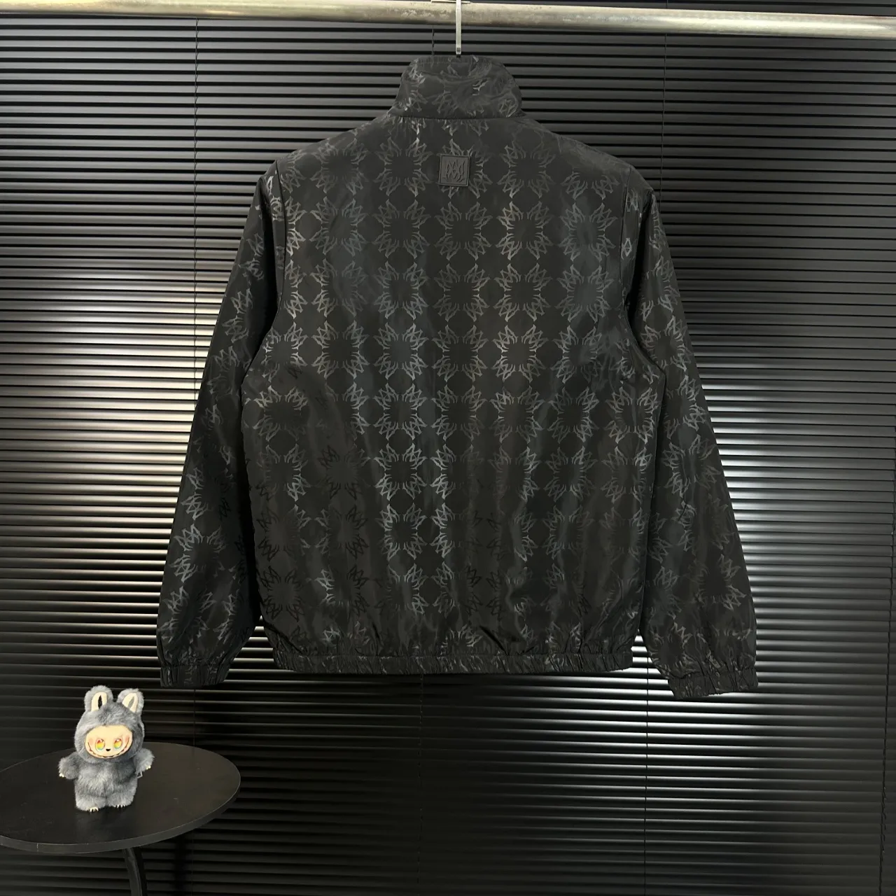 P280 AMIRI 2025 autumn and winter new style, stand-up collar windbreaker jacket, chapter embroidery, official website synchronization, original custom-made hardware zipper, neat stitching, perfect upper body effect, men's casual jacket, color: black, size: M-3XL