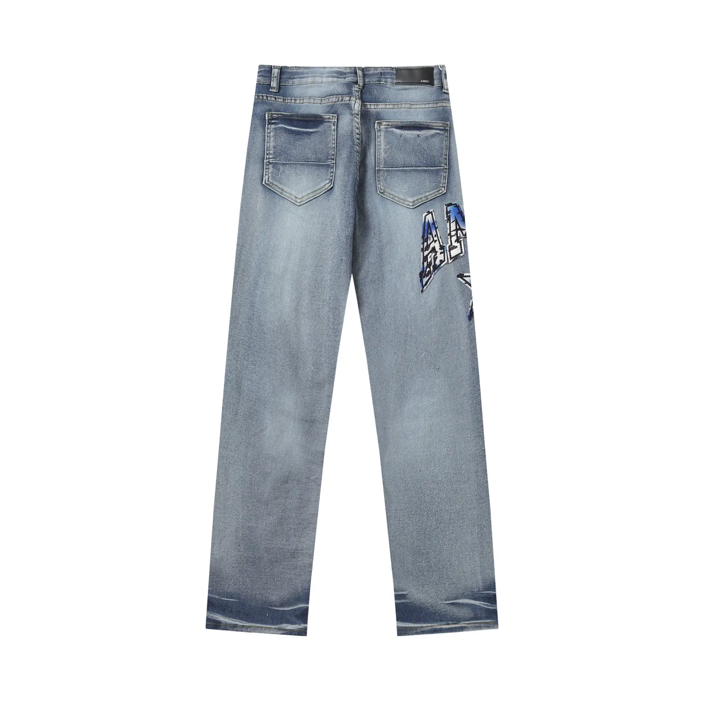 P280 AMIRI 25ss patch embroidery jeans trousers AMIRI high street basic ripped loose casual versatile jeans trousers amiri brand jeans break the production process and cutting of the original jeans, the fabrics are softer and more comfortable Hand-sewn collar label Customized logo buttons Genuine leather tag Color: Picture color Code number: 28-36
