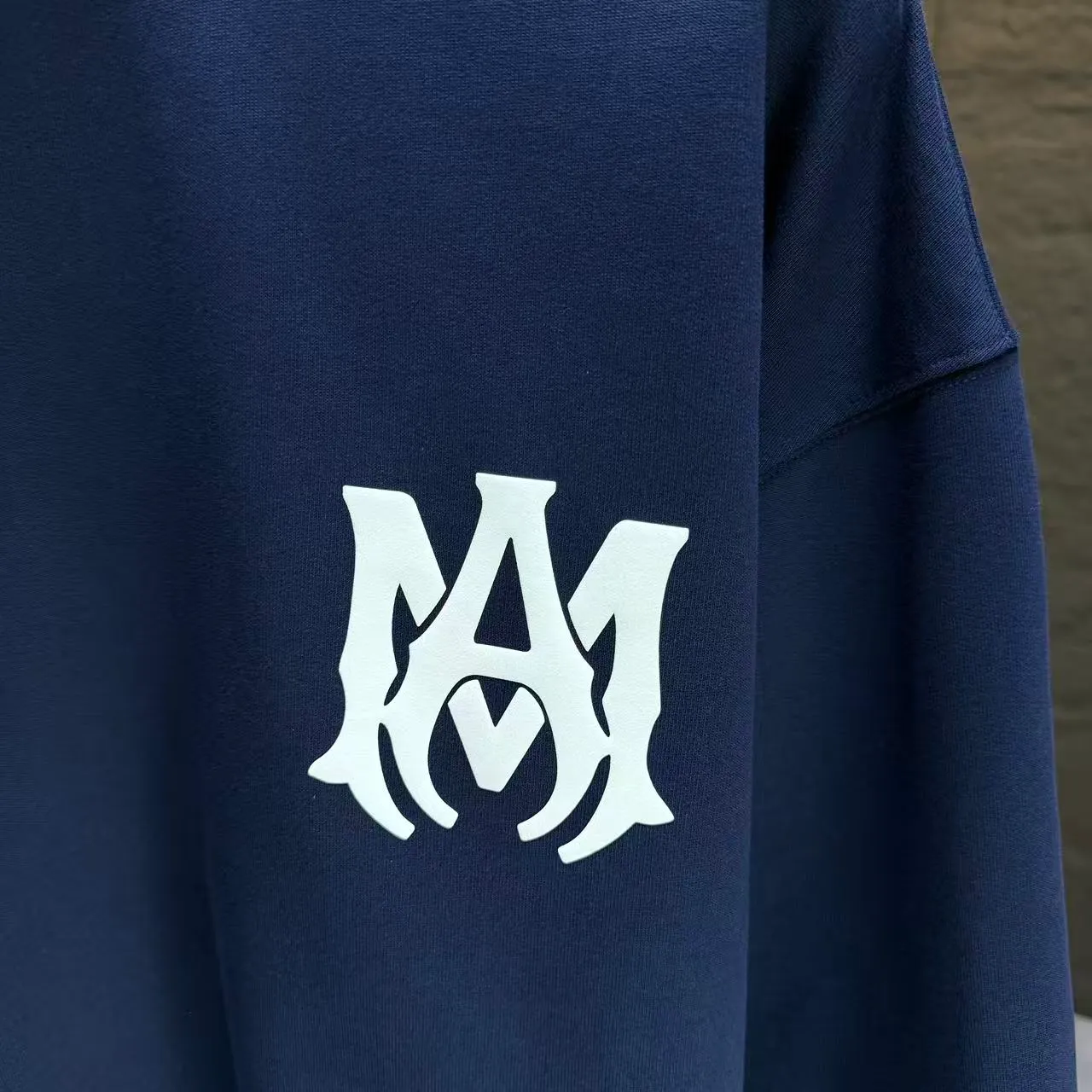 P210 AMIRI* 2025 autumn and winter new round neck sweatshirt 400g terry cotton letter logo three-dimensional foam Color: Black White Gray Dark Blue Size: S M L XL XXL