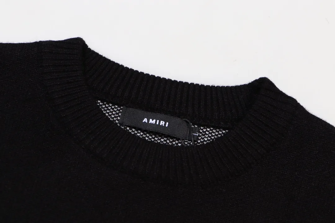 P280 AMIRI 2024 new sweater with 22 letters large logo on the back Color: White Black Size: S M L XL XXL