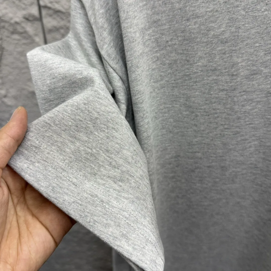 🅿️180 Ami* 2025 spring and summer new style Ami love letter embroidery Customized double yarn plain cotton fabric Short-sleeved T-shirt Uniform for men and women Color: black white floral gray Size: S (90-130 pounds) M (120-150 pounds) L (140-165 pounds) XL (160-180 pounds) XXL (180-210 pounds)
