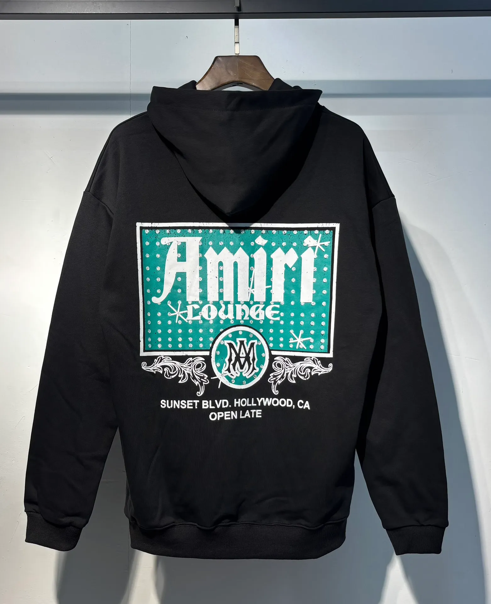 892 P230 autumn and winter new product AMIRI real shot sweatshirt black hanging shot S. M. L. XL