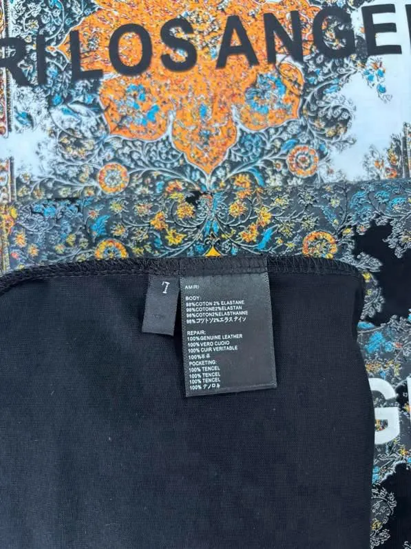 724 model P126 AMIRI real shot black white hanging cashew nut flower letters S. M. L. XL