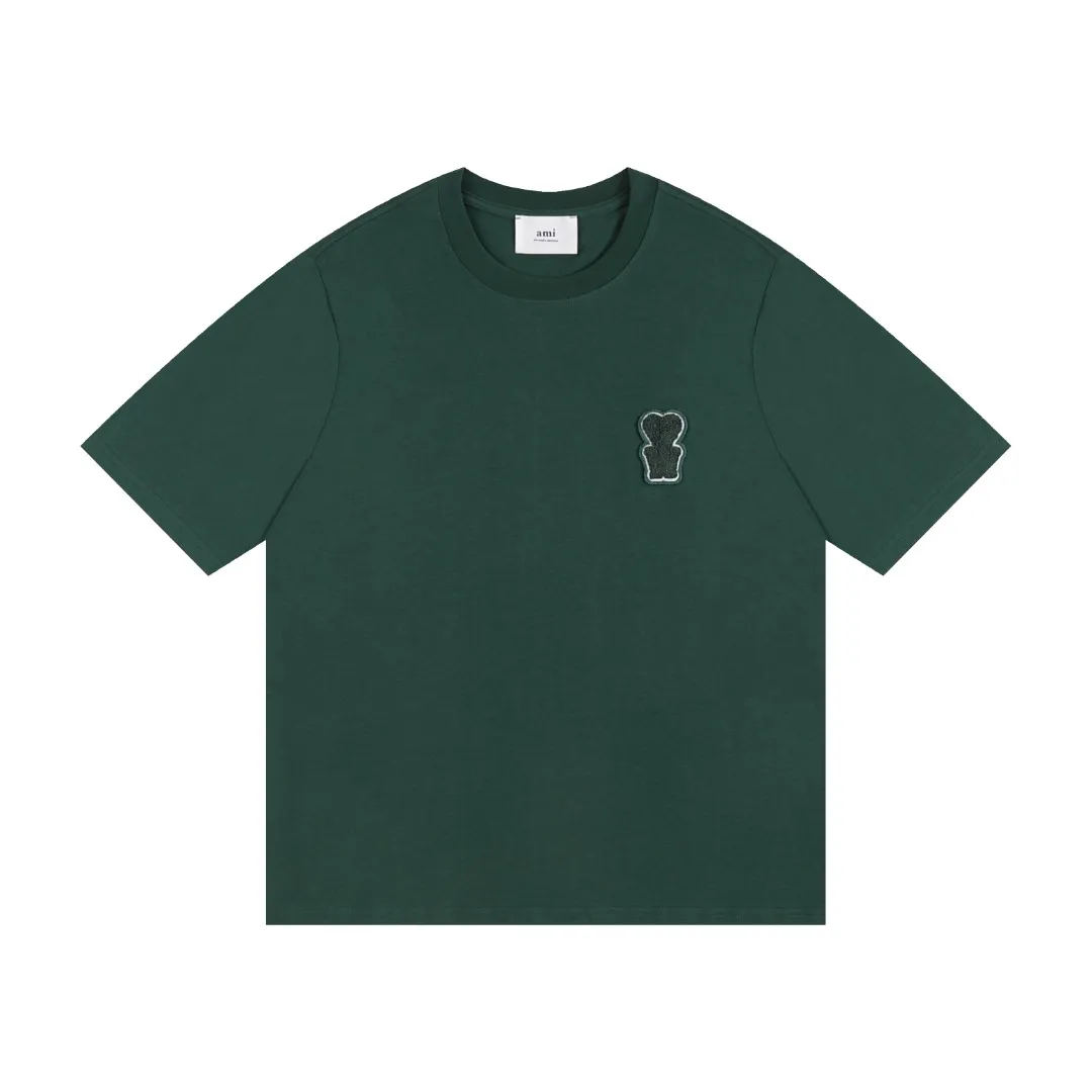 P114 Style No. 125 AMI&WDC [Cui Woo-sik co-branded model] AMI 2025 spring and summer new style short-sleeved genuine original 1;1 mold color: dark green code number: S-XL