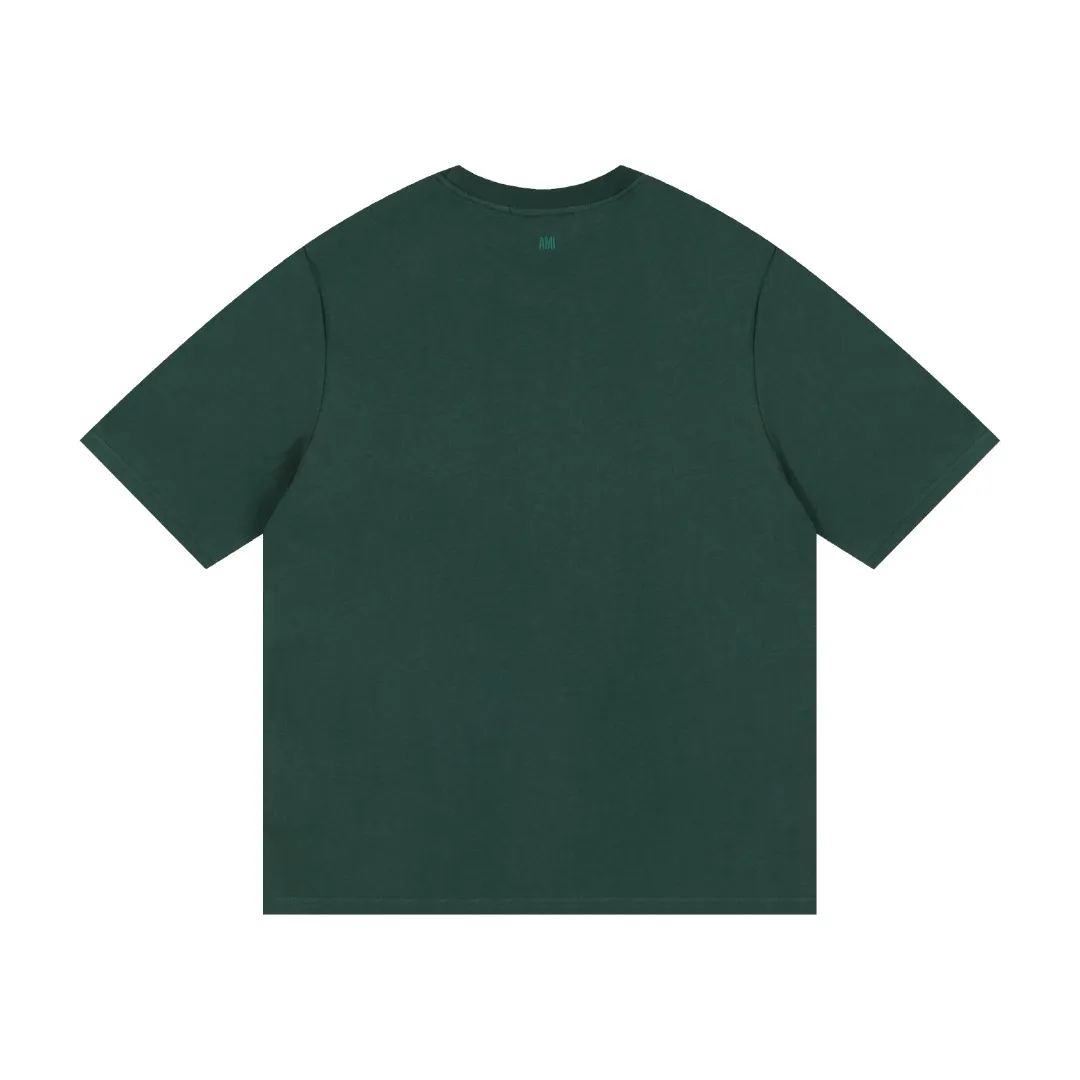 P114 Style No. 125 AMI&WDC [Cui Woo-sik co-branded model] AMI 2025 spring and summer new style short-sleeved genuine original 1;1 mold color: dark green code number: S-XL
