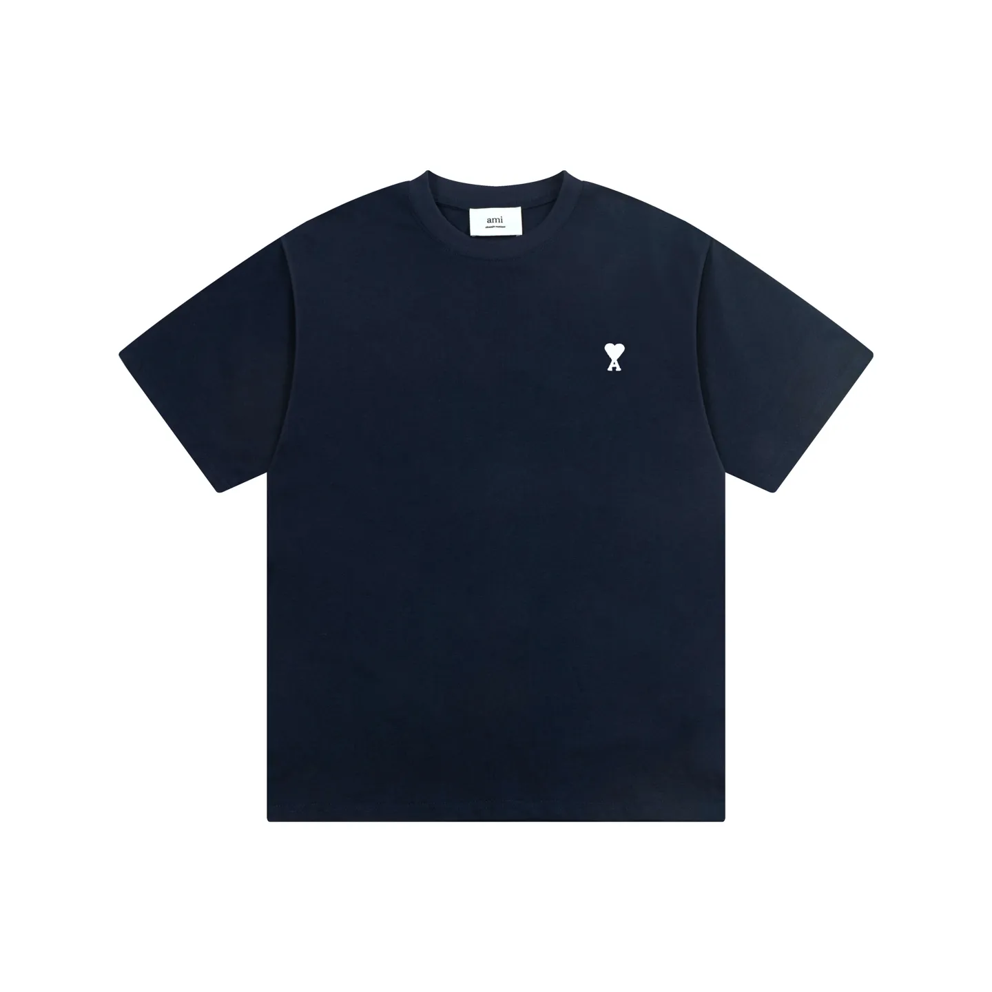 1230# AMI PARIS 25SS new spring and summer classic white ADC small love embroidered short-sleeved T-shirt. Customized 230g double yarn pure cotton fabric matching 280G rib. New main wheat. Washable wheat QR code can be scanned. Same style for men and women. Color: black, white, Baolan, apricot, purple, gray green, coffee. Code number: S-XL