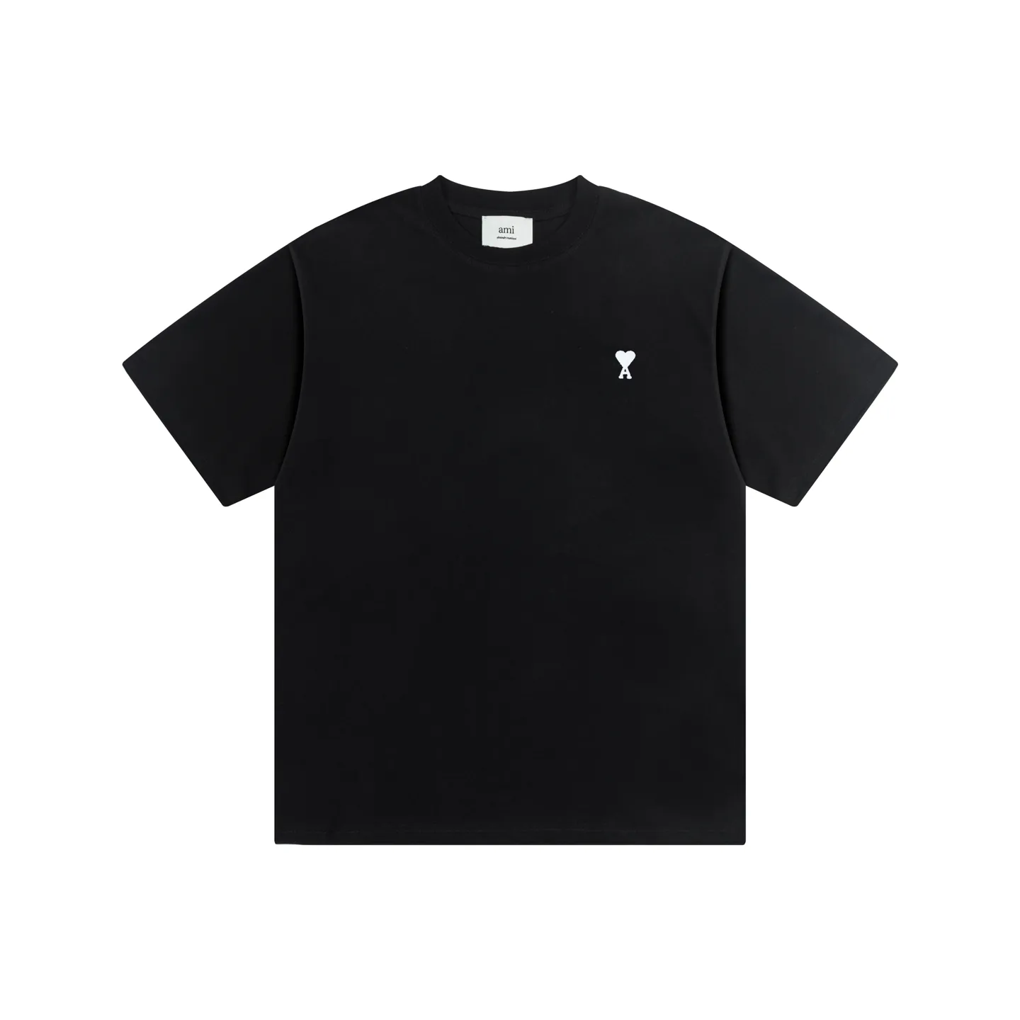 1230# AMI PARIS 25SS new spring and summer classic white ADC small love embroidered short-sleeved T-shirt. Customized 230g double yarn pure cotton fabric matching 280G rib. New main wheat. Washable wheat QR code can be scanned. Same style for men and women. Color: black, white, Baolan, apricot, purple, gray green, coffee. Code number: S-XL