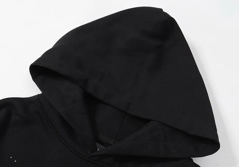 Style number: 886 P230 Fabric: 360g pure cotton terry sweatshirt AMIRI 2025 new autumn and winter logo hooded terry sweatshirt high street unisex loose classic letter jacket Color: black Size: S M L XL