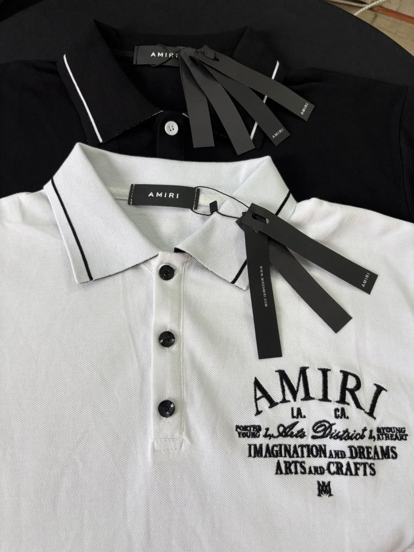 P166 New AMIRI embroidered POLO reverse collar shirt S. M. L. XL