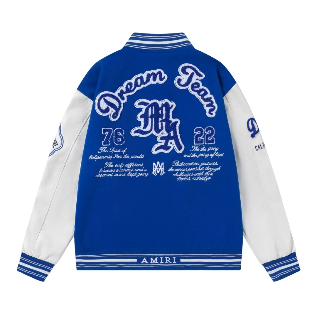 7173#P496AMIRI Sanskrit heavy embroidery jacket. Color: black, blue. Size: S M L XL