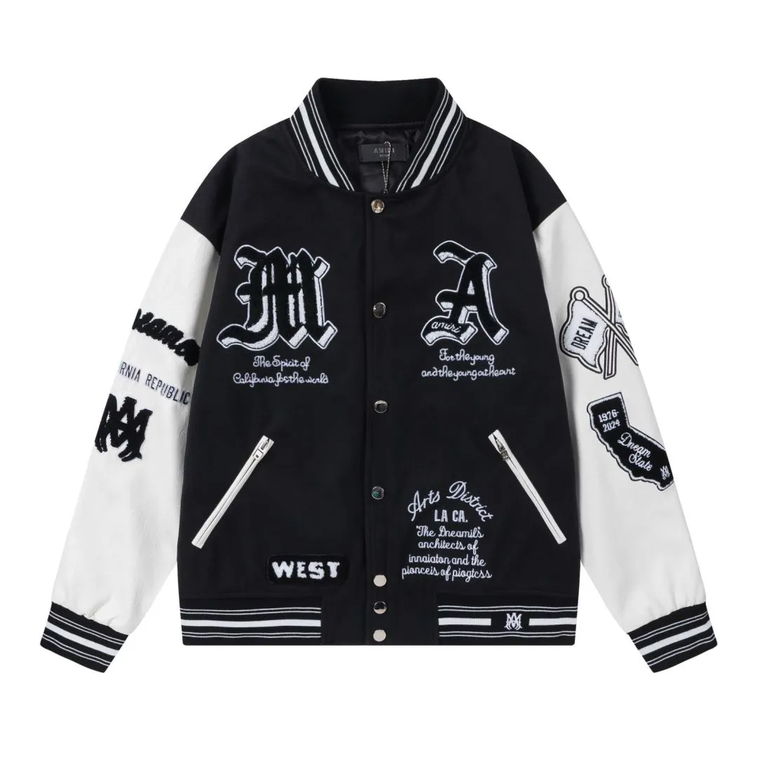 7173#P496AMIRI Sanskrit heavy embroidery jacket. Color: black, blue. Size: S M L XL