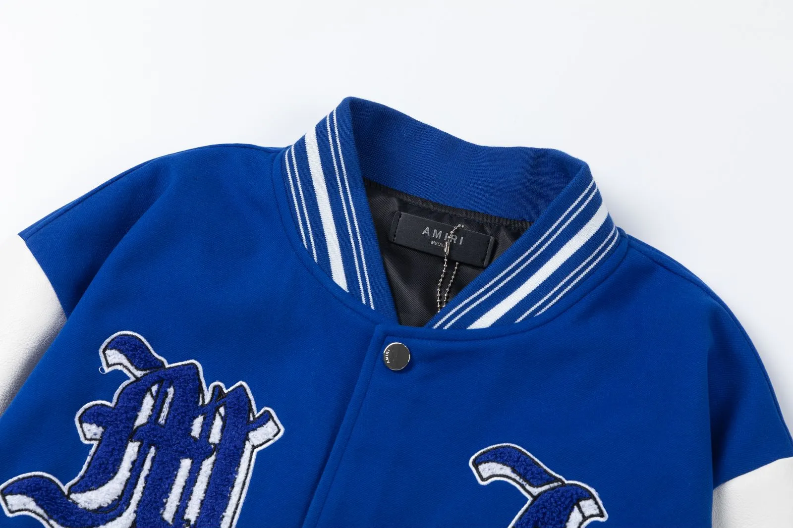 7173#P496AMIRI Sanskrit heavy embroidery jacket. Color: black, blue. Size: S M L XL