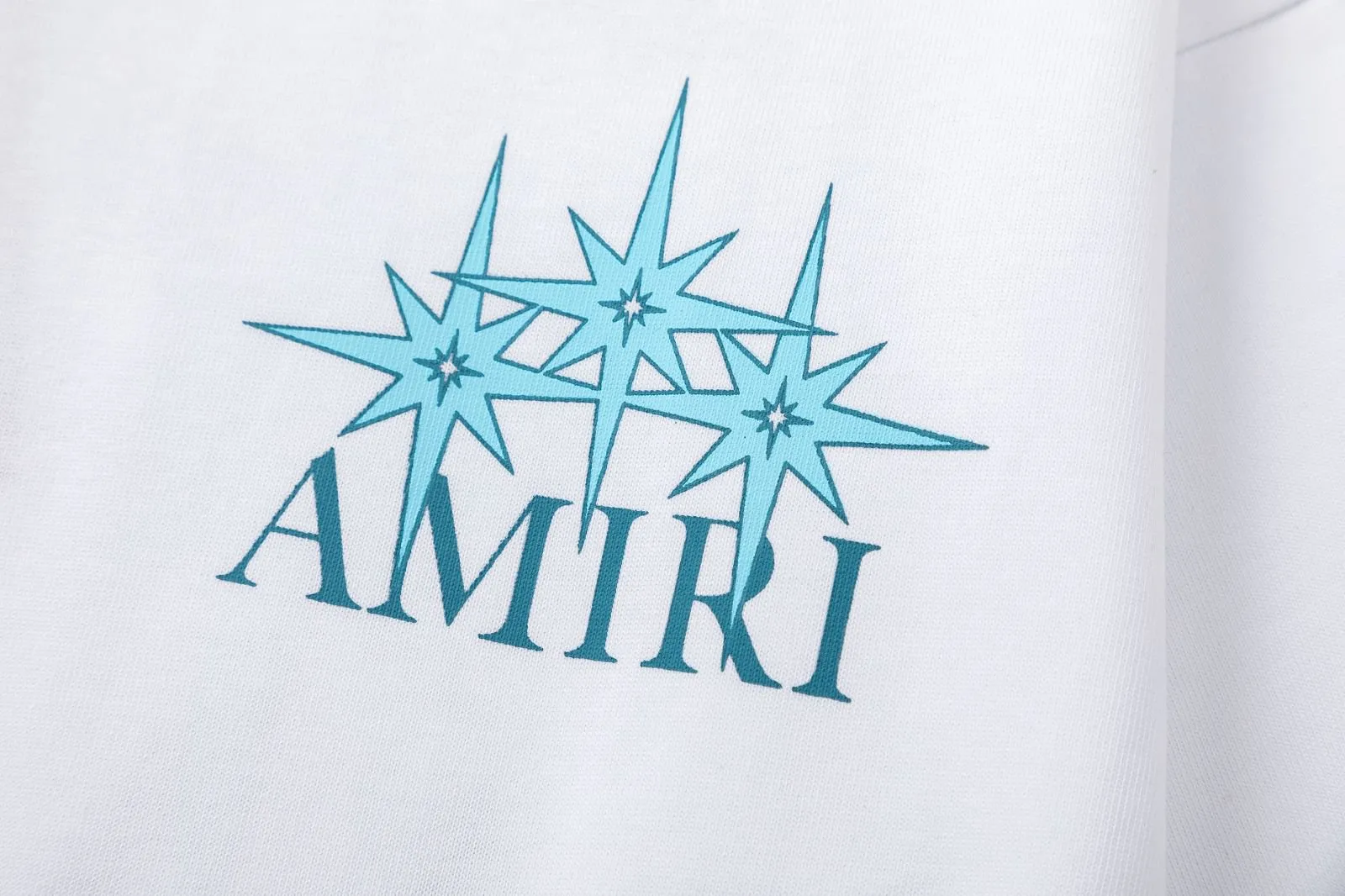 8032#P152, AMIRI star logo hand-printed loose version short-sleeved T-shirt, made of 300 grams of fabric, color: black, white, size: S M L XL