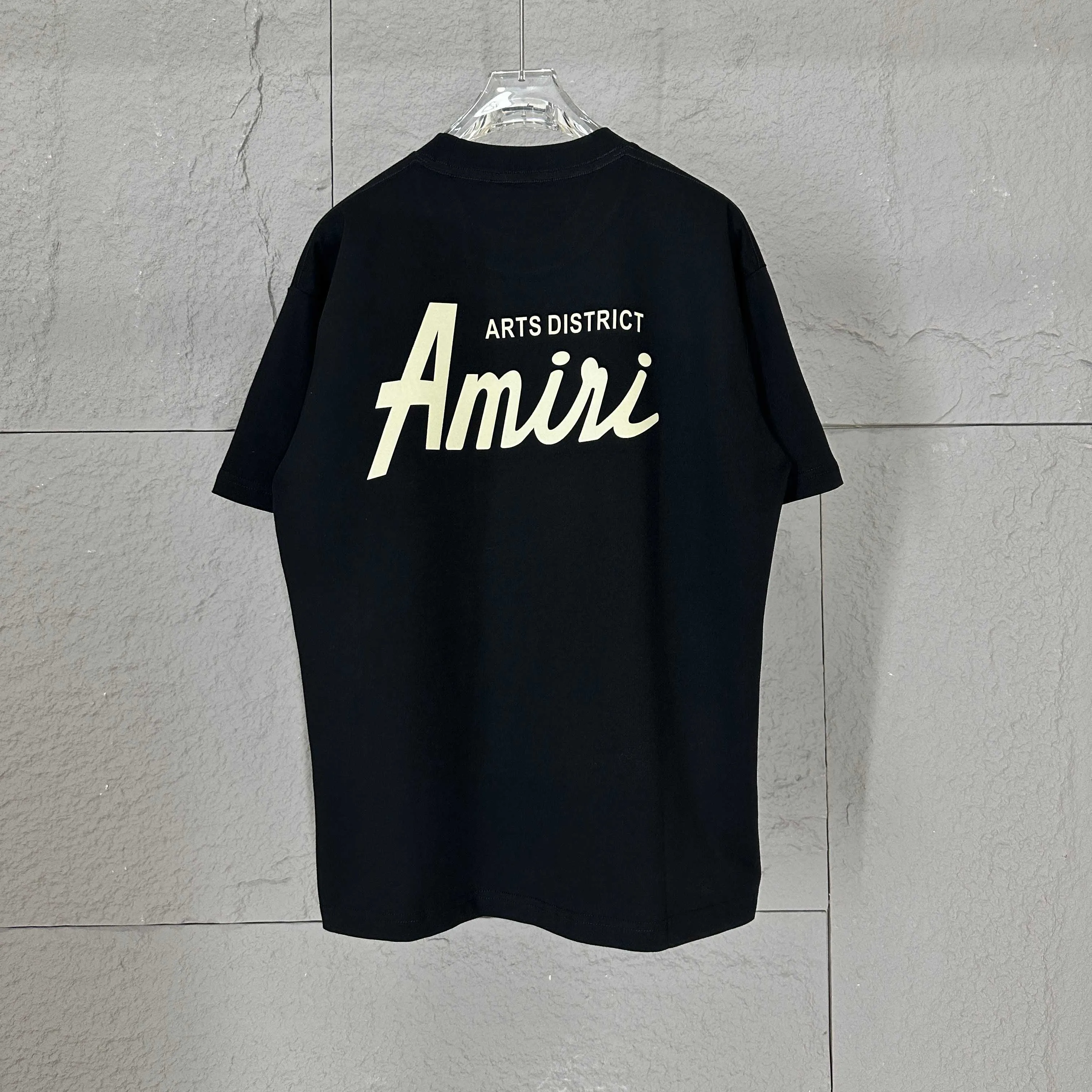 🅿️190 Ami Love 2025 Spring and Summer Style Classic Simple Flocking Three-dimensional Love Letters Personalized Logo Customized Double Yarn Plain Cotton Fabric Short Sleeve T-shirt Unisex Color: Black White Size: S (90-130 catties) M (120-150 catties) L (140-165 catties) XL (160-180 catties) XXL (180-210 pounds)