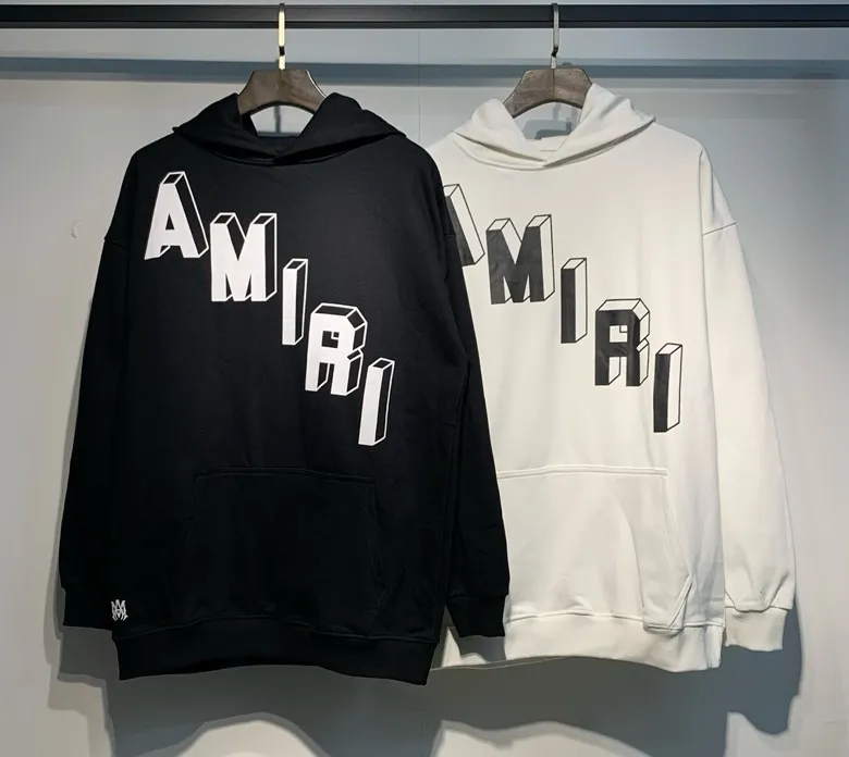 887 model P230 high quality 360g pure cotton terry AMIRI real shot sweatshirt black white hanging shot S. M. L. XL