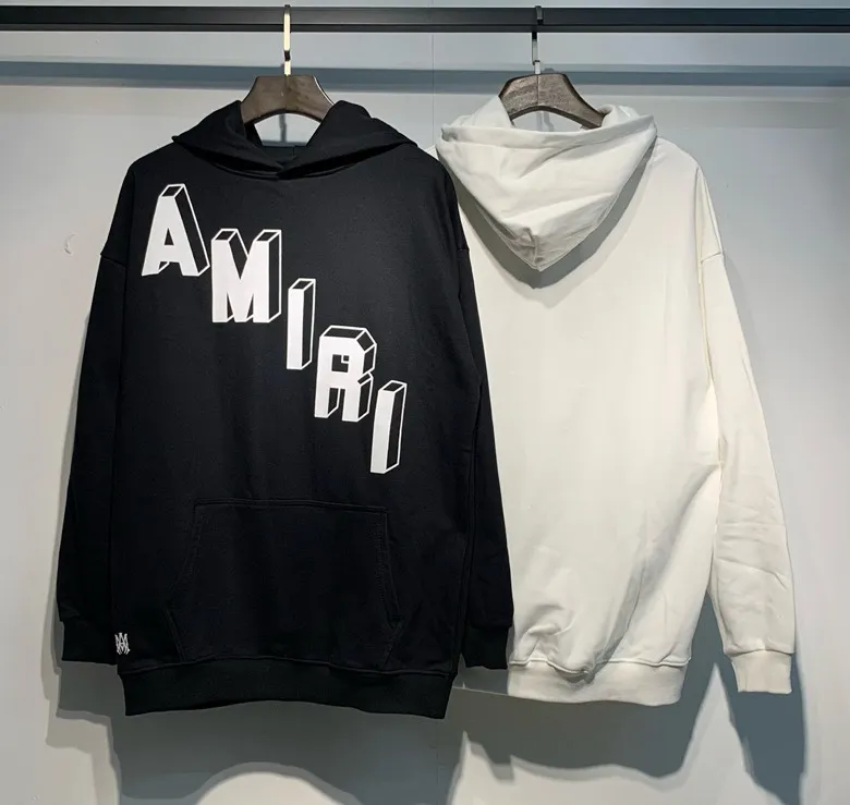 887 model P230 high quality 360g pure cotton terry AMIRI real shot sweatshirt black white hanging shot S. M. L. XL