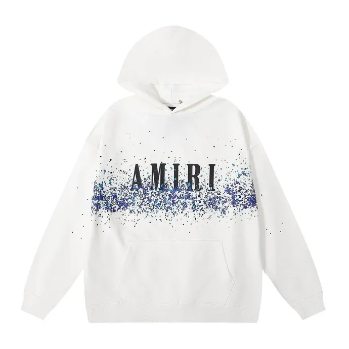 Style number: 857 P230 Fabric: 360g pure cotton terry sweatshirt AMIRI 2025 new autumn and winter logo hooded terry sweatshirt high street unisex loose classic letter jacket Color: Black White Size: S M L XL