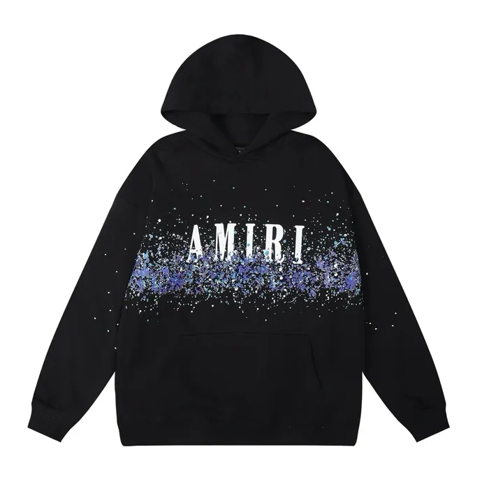 Style number: 857 P230 Fabric: 360g pure cotton terry sweatshirt AMIRI 2025 new autumn and winter logo hooded terry sweatshirt high street unisex loose classic letter jacket Color: Black White Size: S M L XL