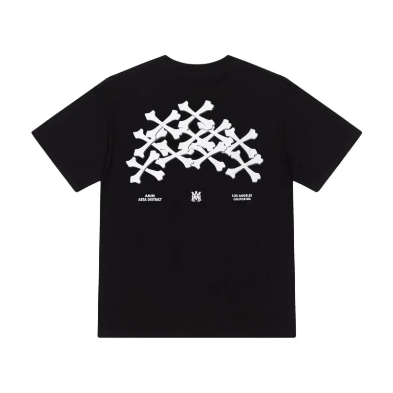 P140.AMIRI bone print logo, color: black, white, blue, floral gray, size; S M L XL