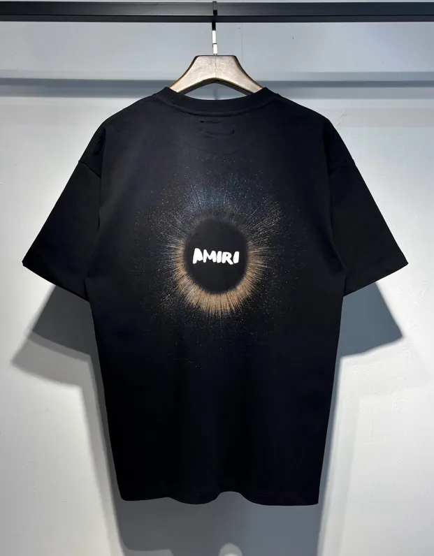 725 model P126 AMIRI real shot black white hanging sun black hole star letters S. M. L. XL