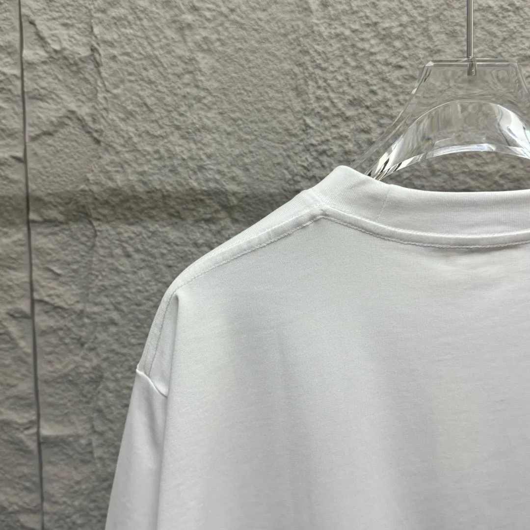 🅿️180 Ami* love embroidery 2025 spring and summer new style Big love A embroidered personalized letters Customized double yarn plain cotton fabric Short-sleeved T-shirt Uniform for men and women Color: white floral gray black Size: S (90-130 pounds) M (120-150 pounds) L (140-165 pounds) XL (160-180 pounds) XXL (180-210 pounds)