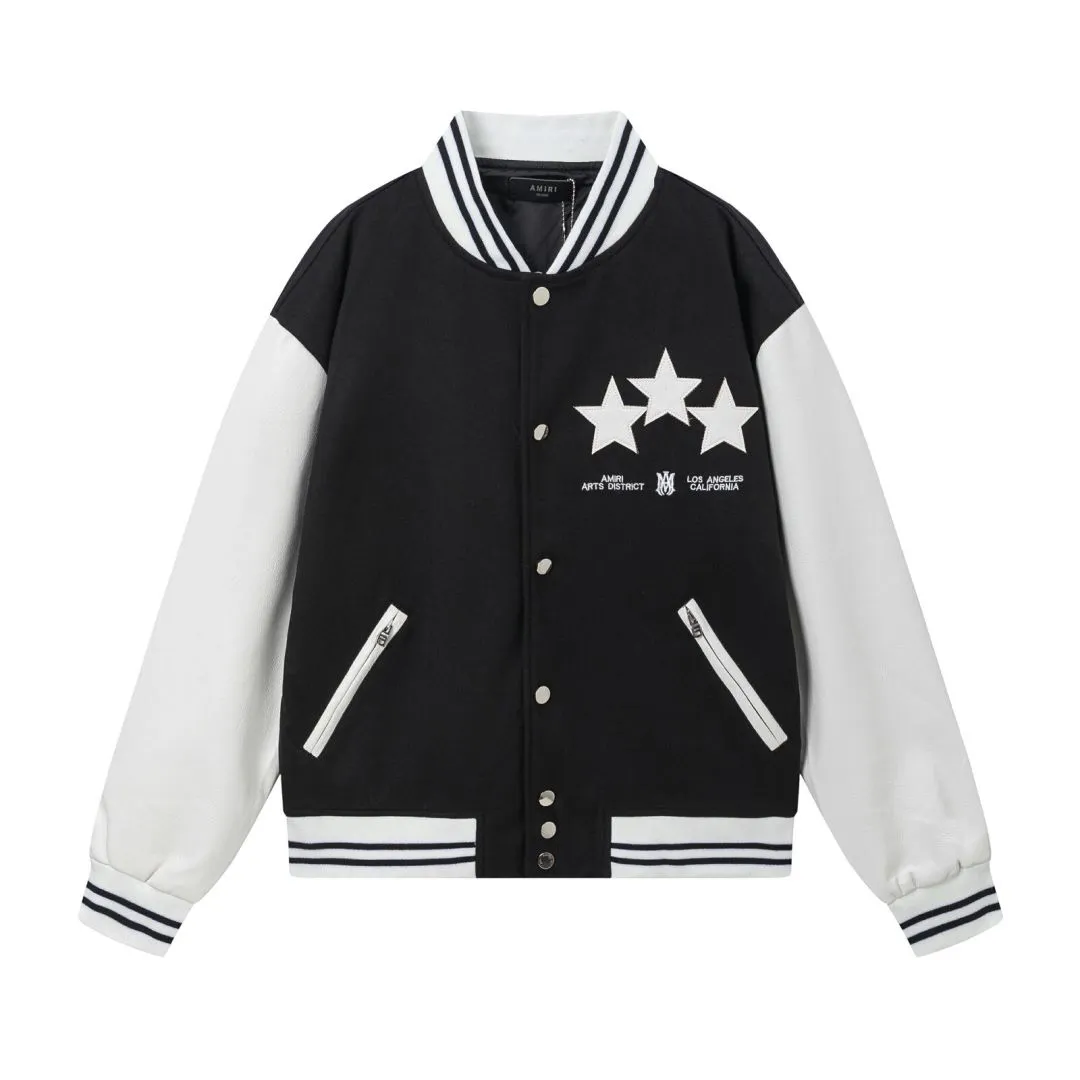 7155#P480AMIRI star embroidery LOGO, color: black, sky blue, gray. Size: S M L XL