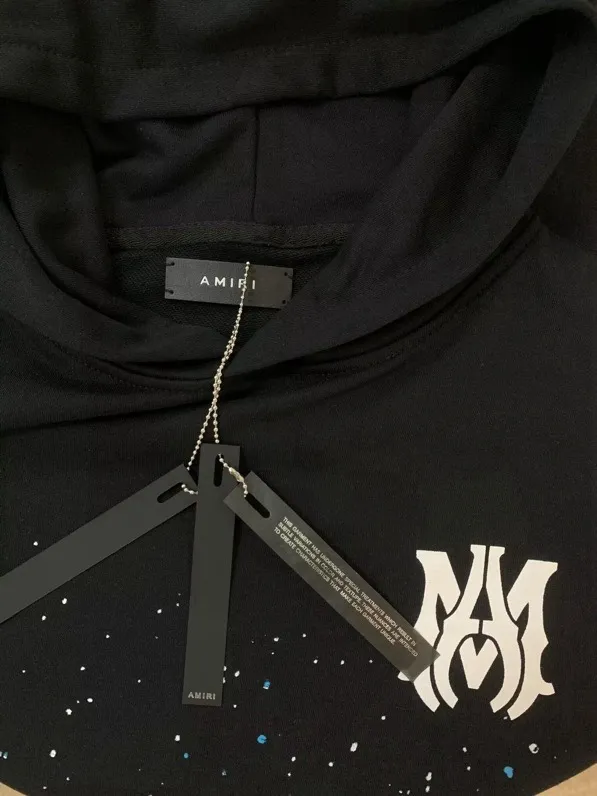 873 model P230 AMIRI real shot sweatshirt black hanging shot S. M. L. XL