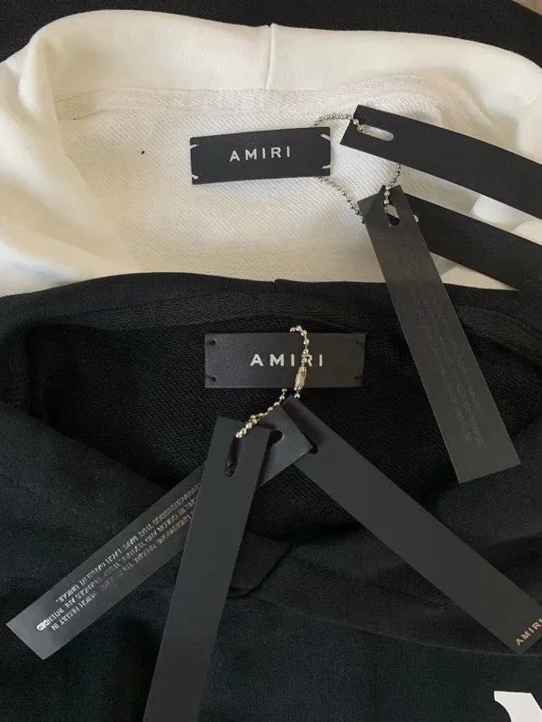 856 P220 AMIRI real shot sweatshirt black and white hanging shot S. M. L. XL