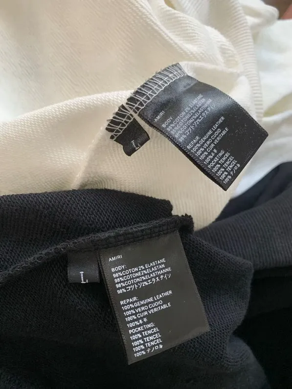 856 P220 AMIRI real shot sweatshirt black and white hanging shot S. M. L. XL