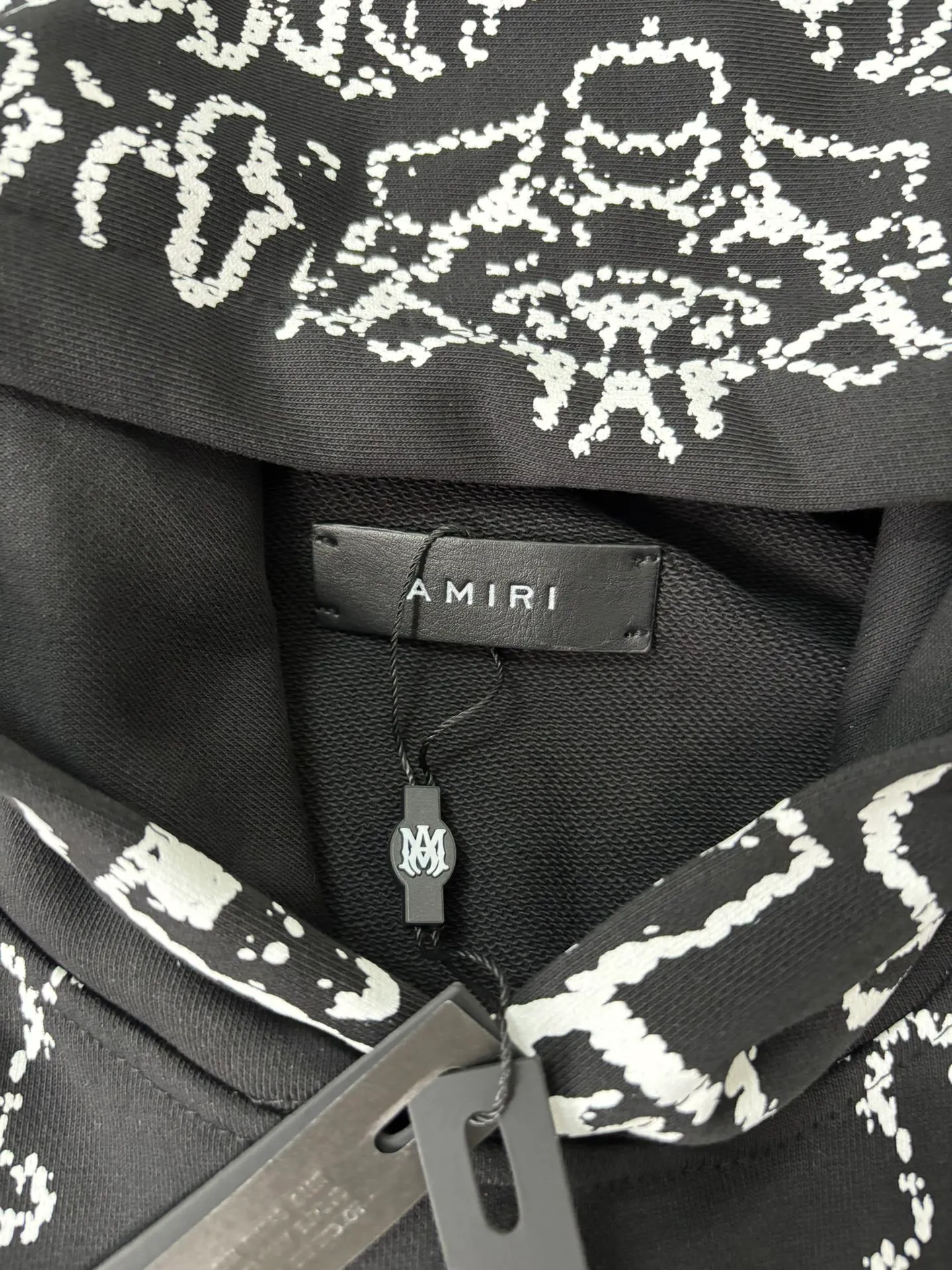 901 P240 high quality 360g pure cotton terry AMIRI real shot cashew flower sweatshirt black hanging shot S. M. L. XL