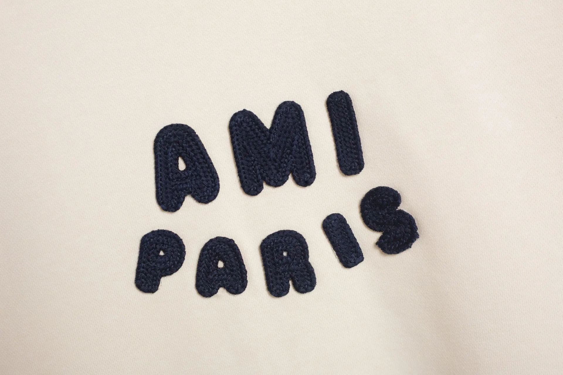 P160 AMI 25 autumn and winter new classic eight-letter custom stamp, customized 360g pure cotton fabric, high version, new main wheat, washed wheat, same style for men and women, color: apricot, size: S-XL