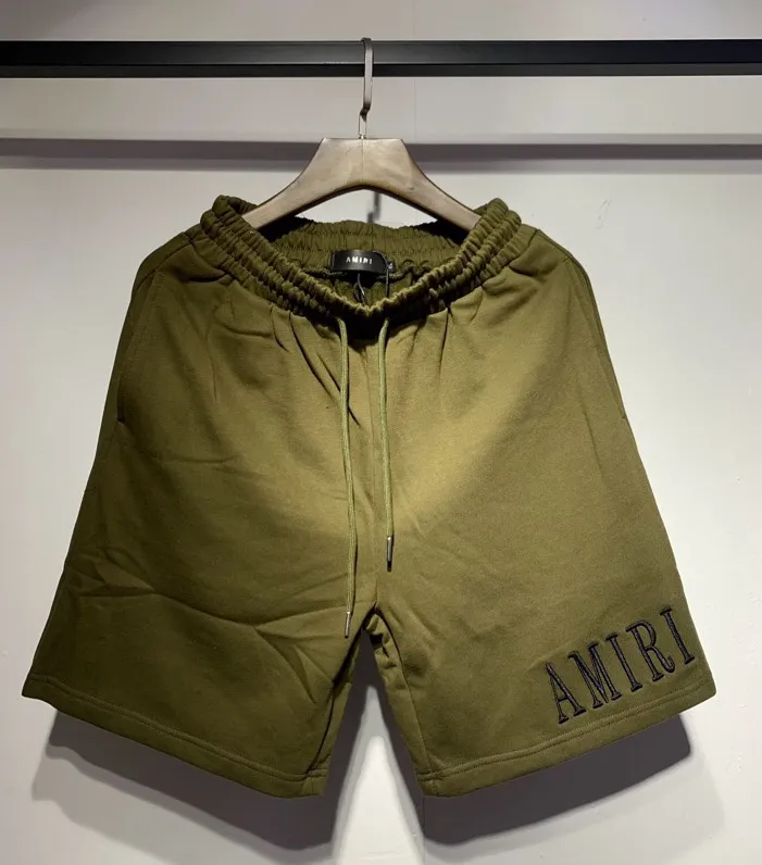 Model 704 P134 Real shot new product 2023 embroidered AMIRI letter five-quarter pants shorts 300g terry sweatpants black white navy blue red army green L. XL. XXL